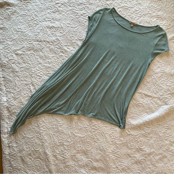 Bordeaux Asymmetrical Hem Top | Seafoam Green | Size S/P | Anthropologie - Picture 2 of 8